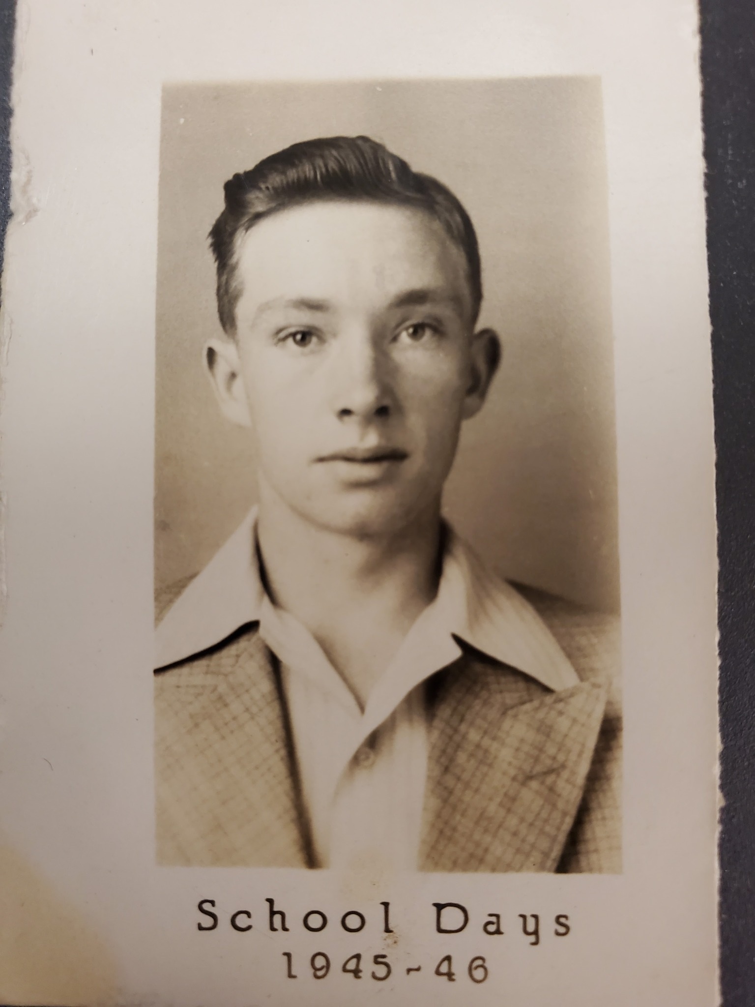 Russell East in his 1945–46 school portrait